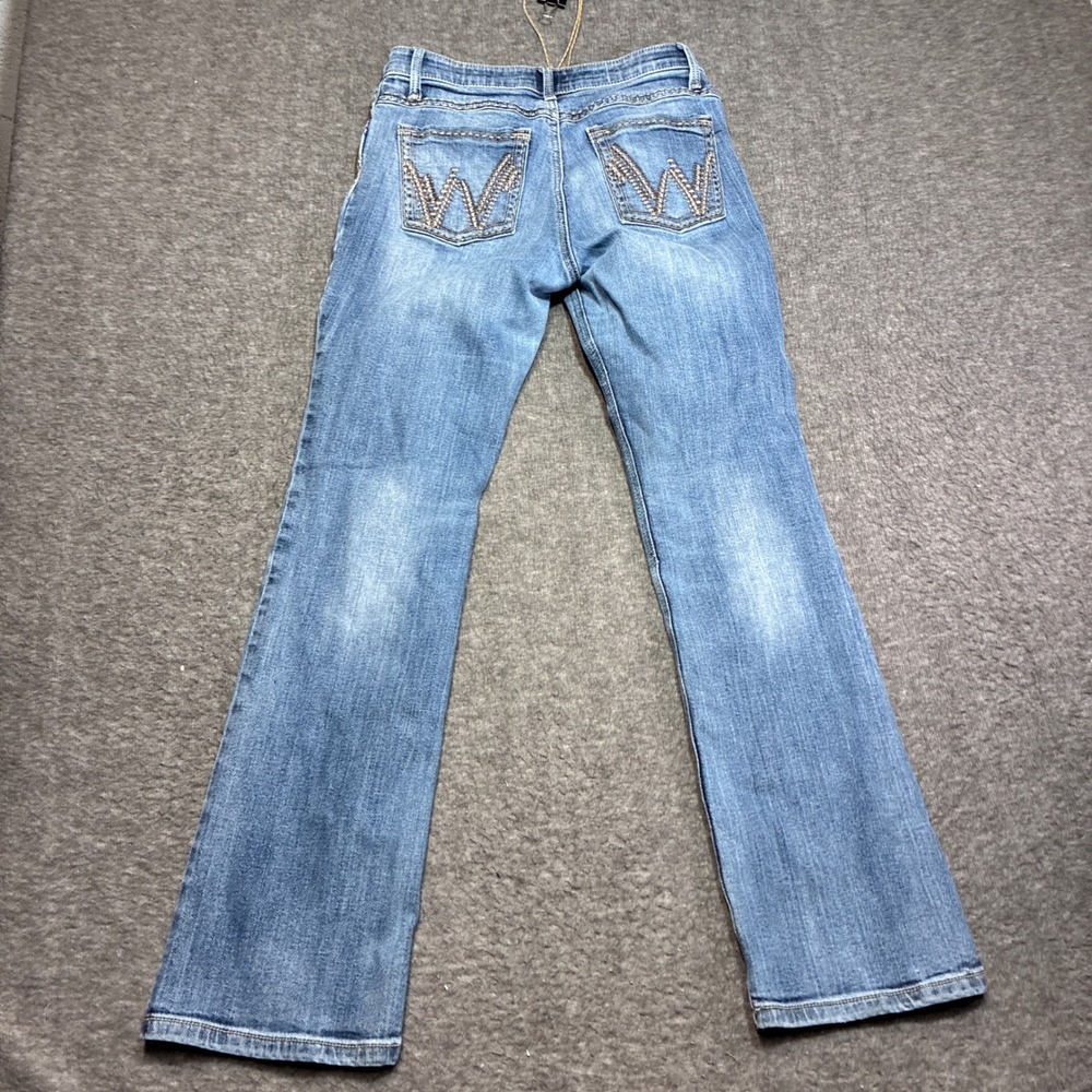 Wrangler Shiloh Riding Jeans Bootcut Womens 7x32 Blue Flex Waistband Embroidered - Picture 7 of 14